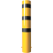 Bollard | steel tube  273 x 5 mm | yellow / black | stationary, for casting in concrete | total length: 1500 mm | with welded steel cap
